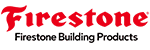 Firestone Building Products logo, flat roofing materials supplier